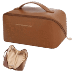 Elegante Neceser Marrón de Cuero Sintético