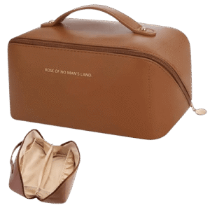 Elegante Neceser Marrón de Cuero Sintético