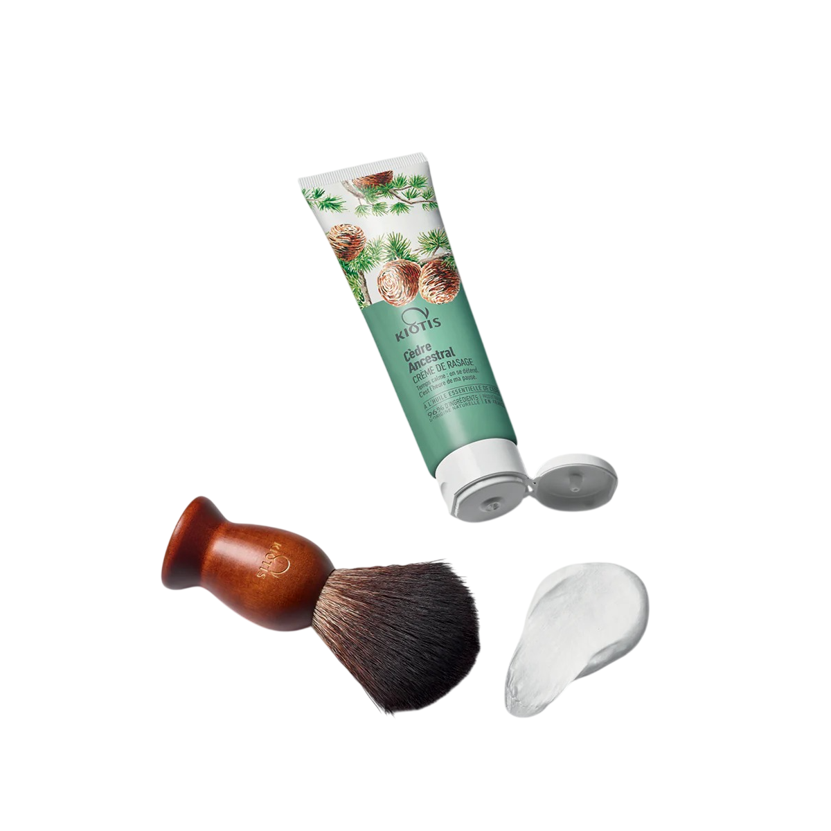 Crema de Afeitar Kiotis + Cepillo para Barba | Set de Afeitado y Cuidado Masculino