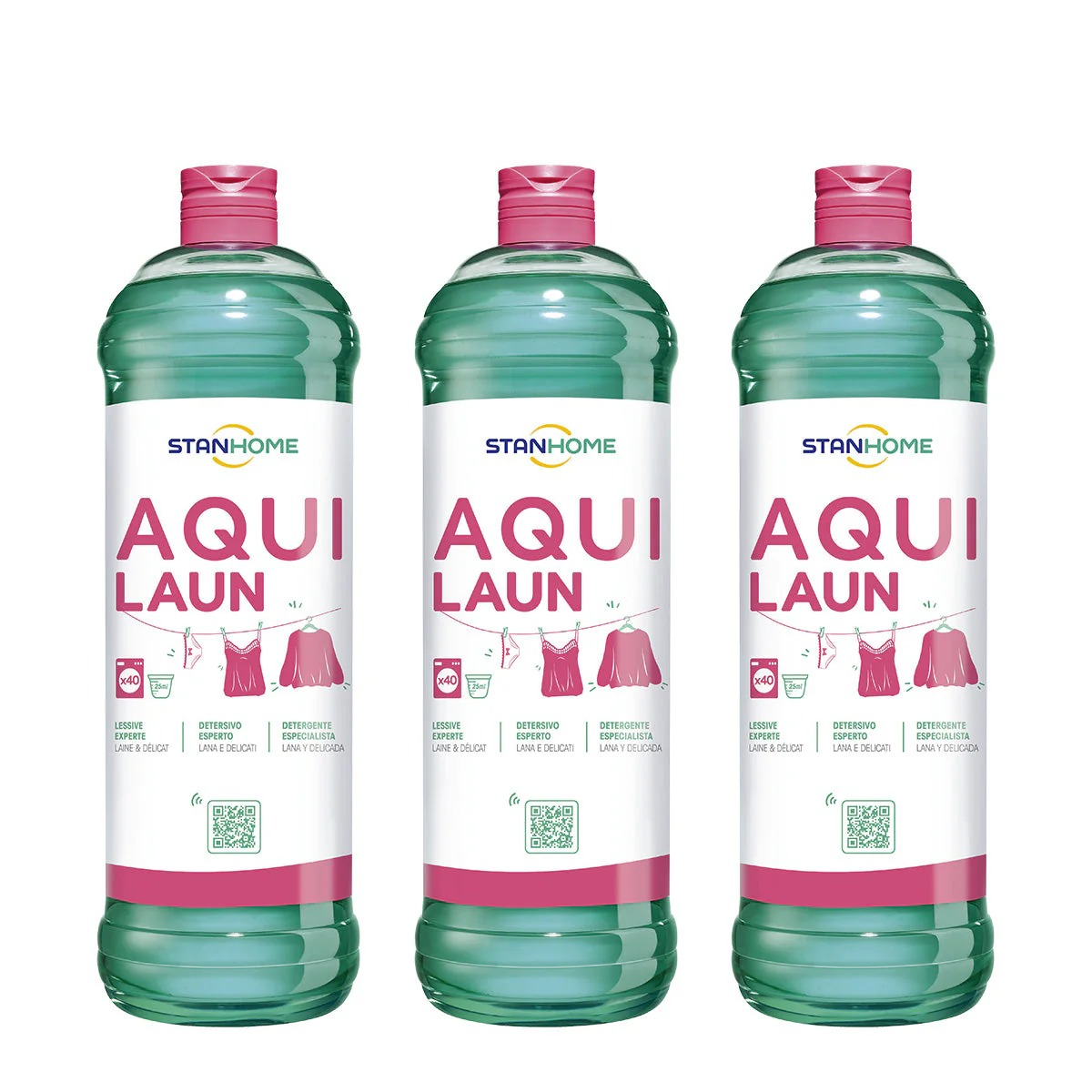 Lote 3 x AQUILAUN 1000 ml – Detergente para Lana y Ropa Delicada Stanhome