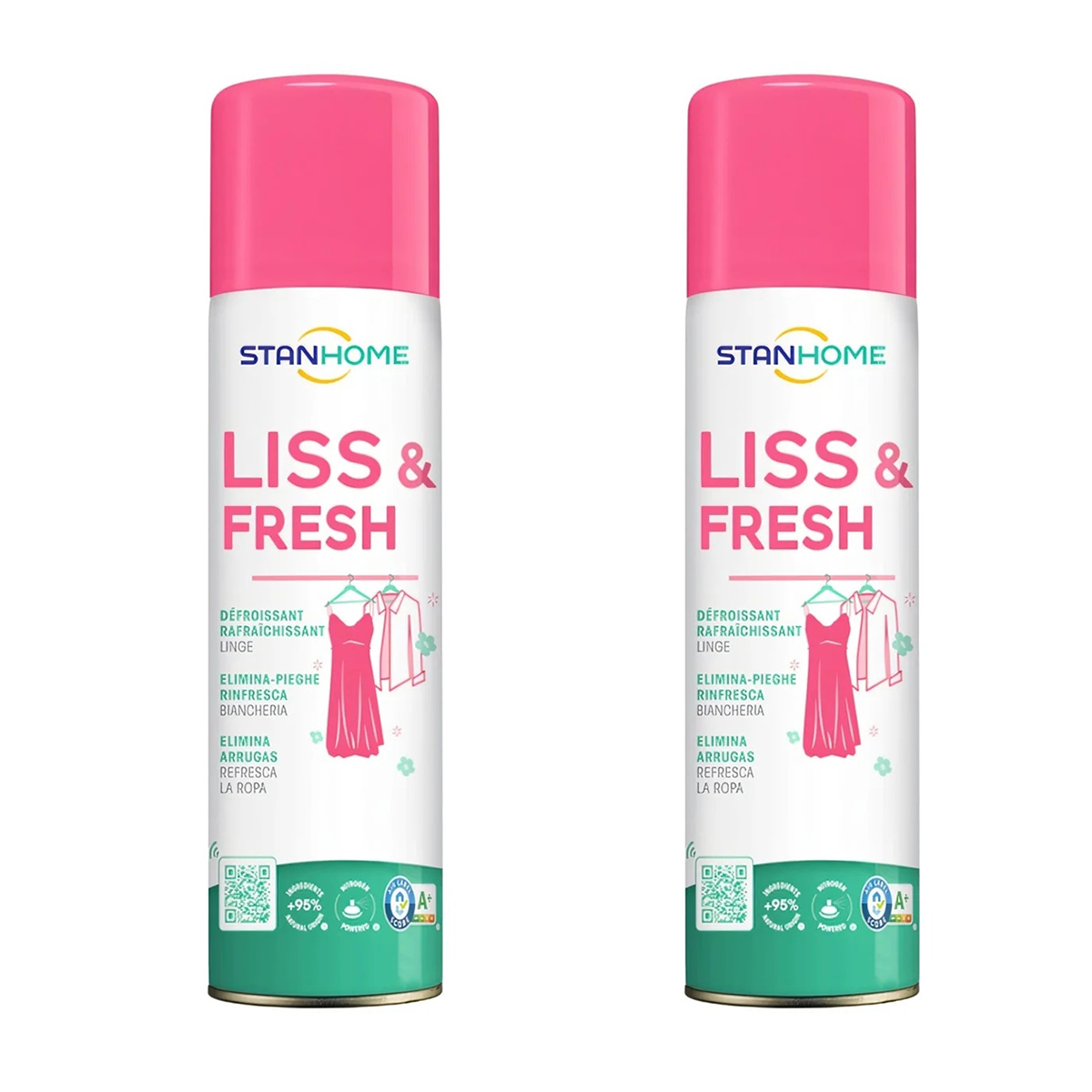 Lote 2 x LISS FRESH Stanhome – Spray Eliminador de Arrugas para Ropa